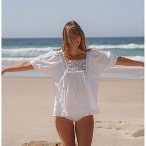 Kinga Csilla Recycled Cotton Patience eyelet blouse size 8 SUPER RARE